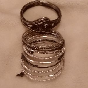 Stella & Dot coil bracelet and vintage bracelet
